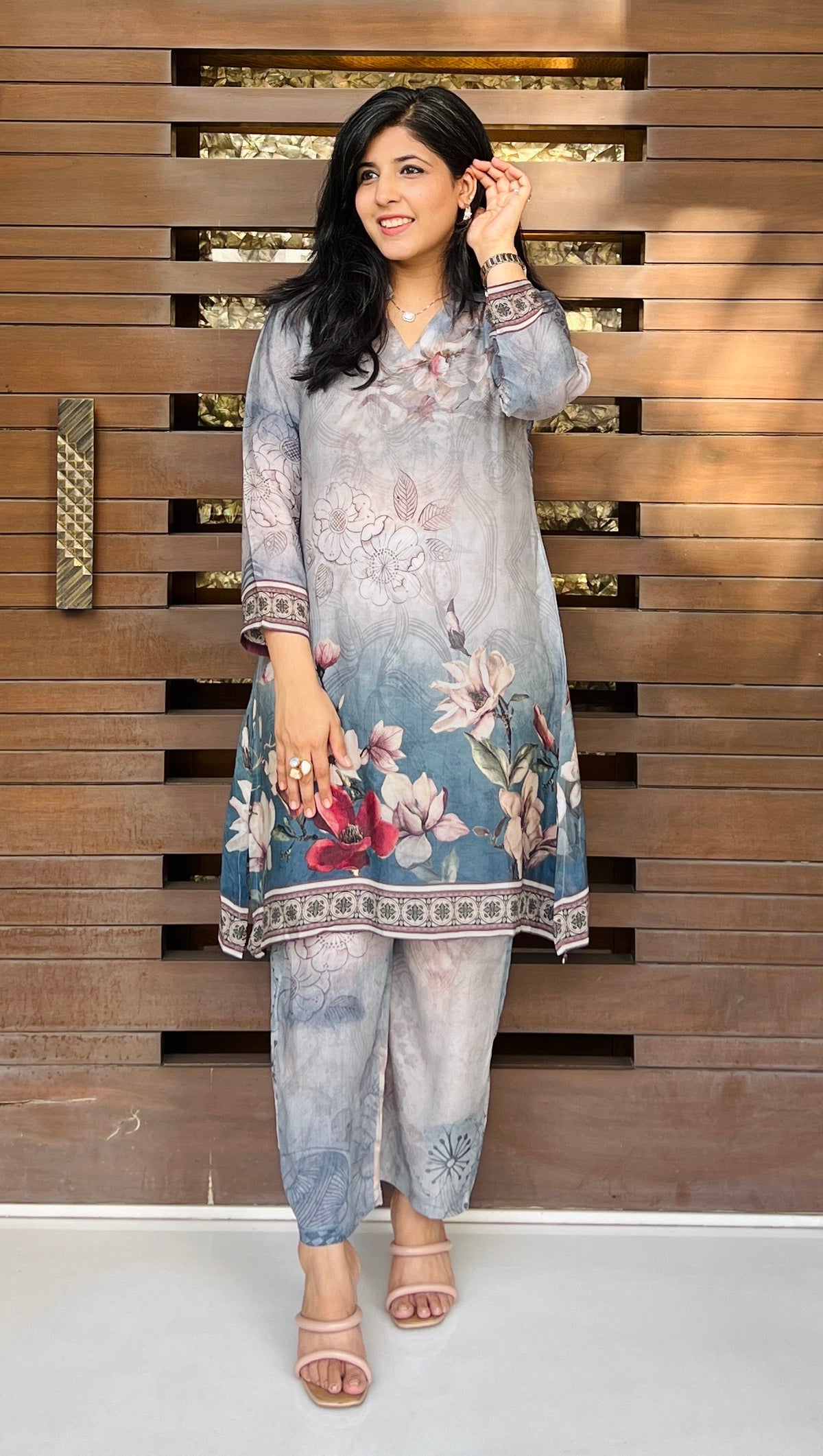 Aasmaani Floral Co-ord Set-Western-Ekana Label