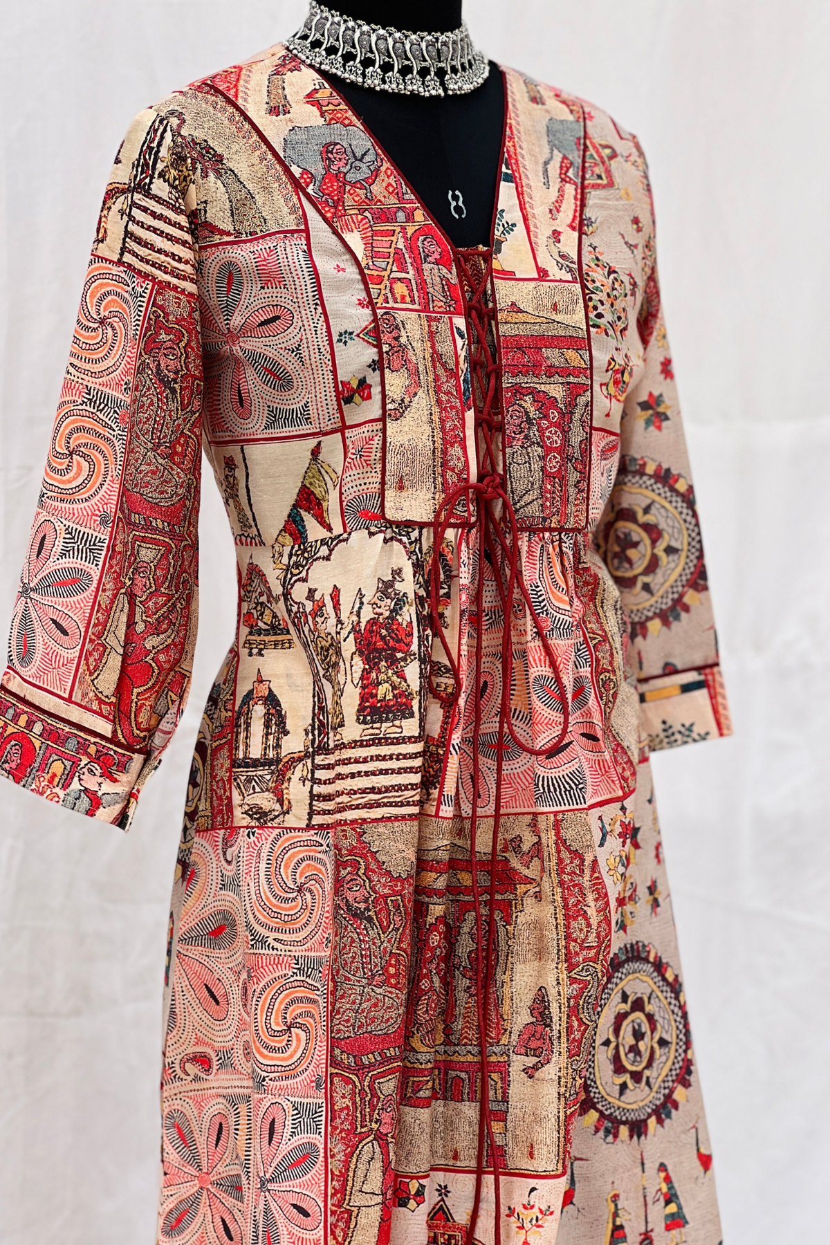 Ayesha Block Print Knot Kurta Set-Western-Ekana Label