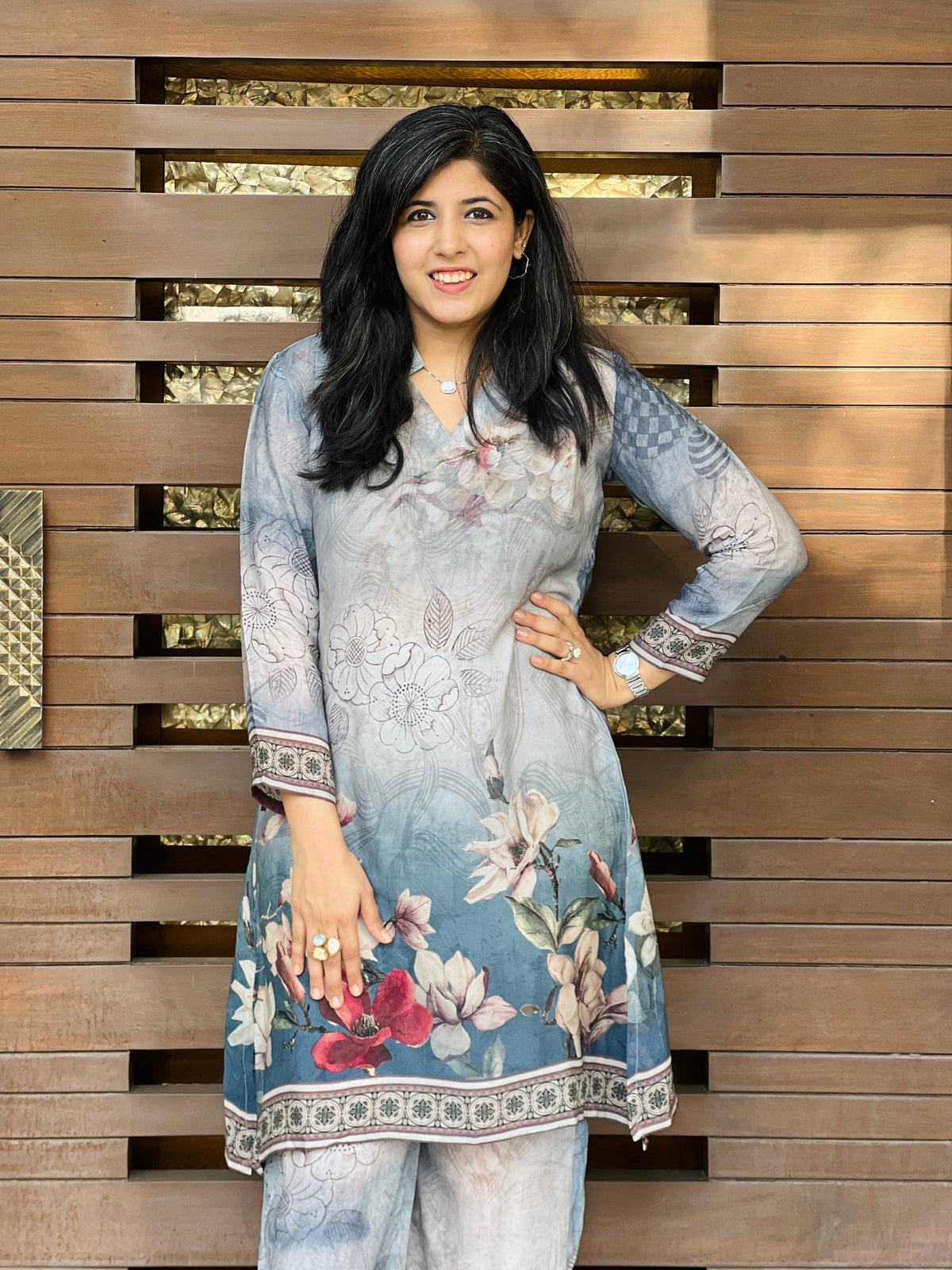 Aasmaani Floral Co-ord Set-Western-Ekana Label