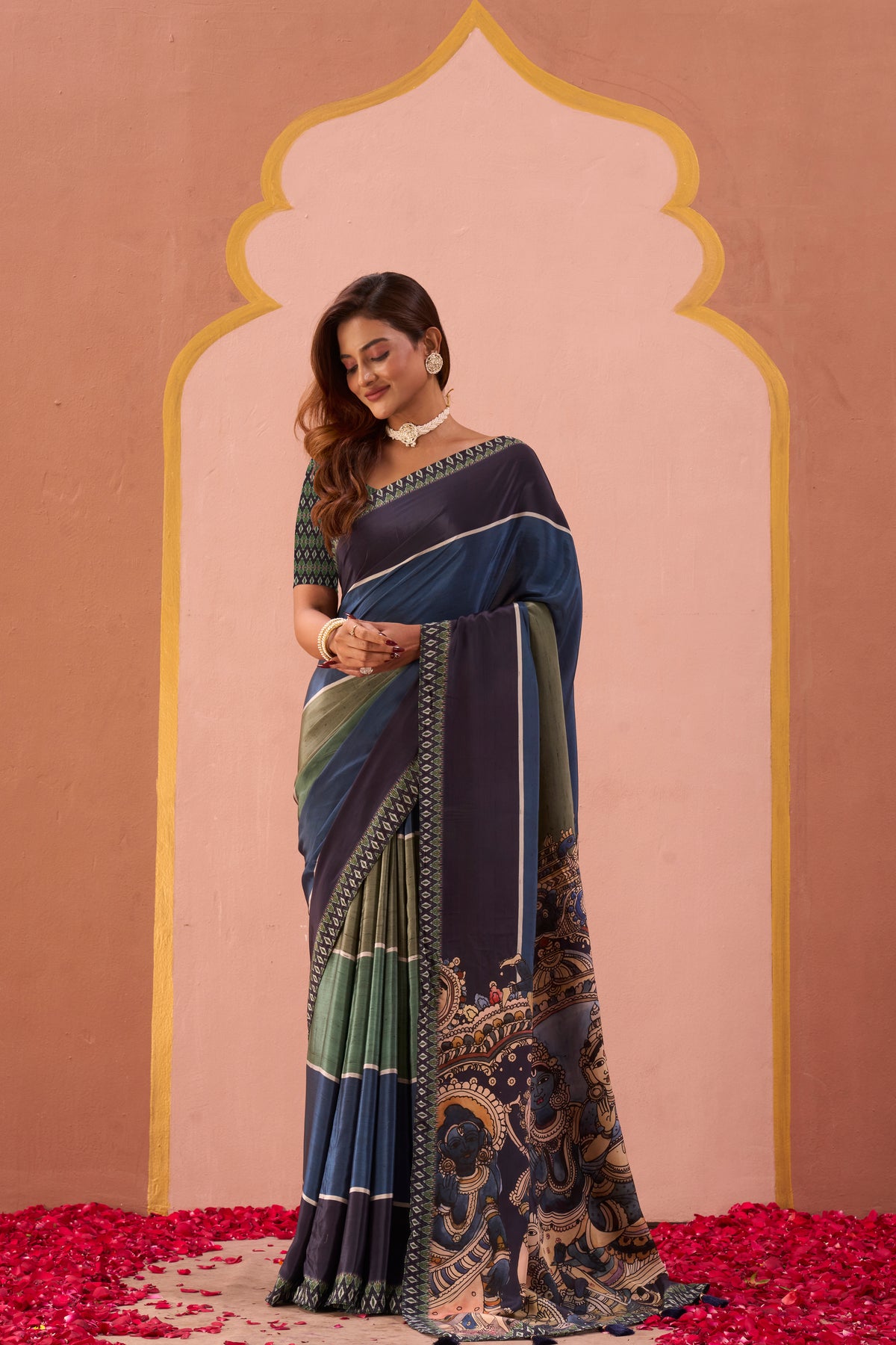 Gokul Gaatha Kalamkari Saree