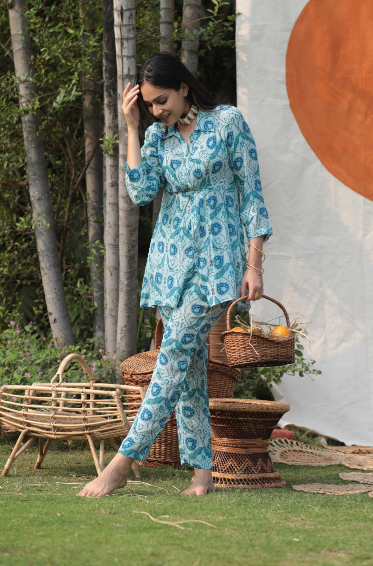 Heaven Blue Co-ord Set-Western-Ekana Label