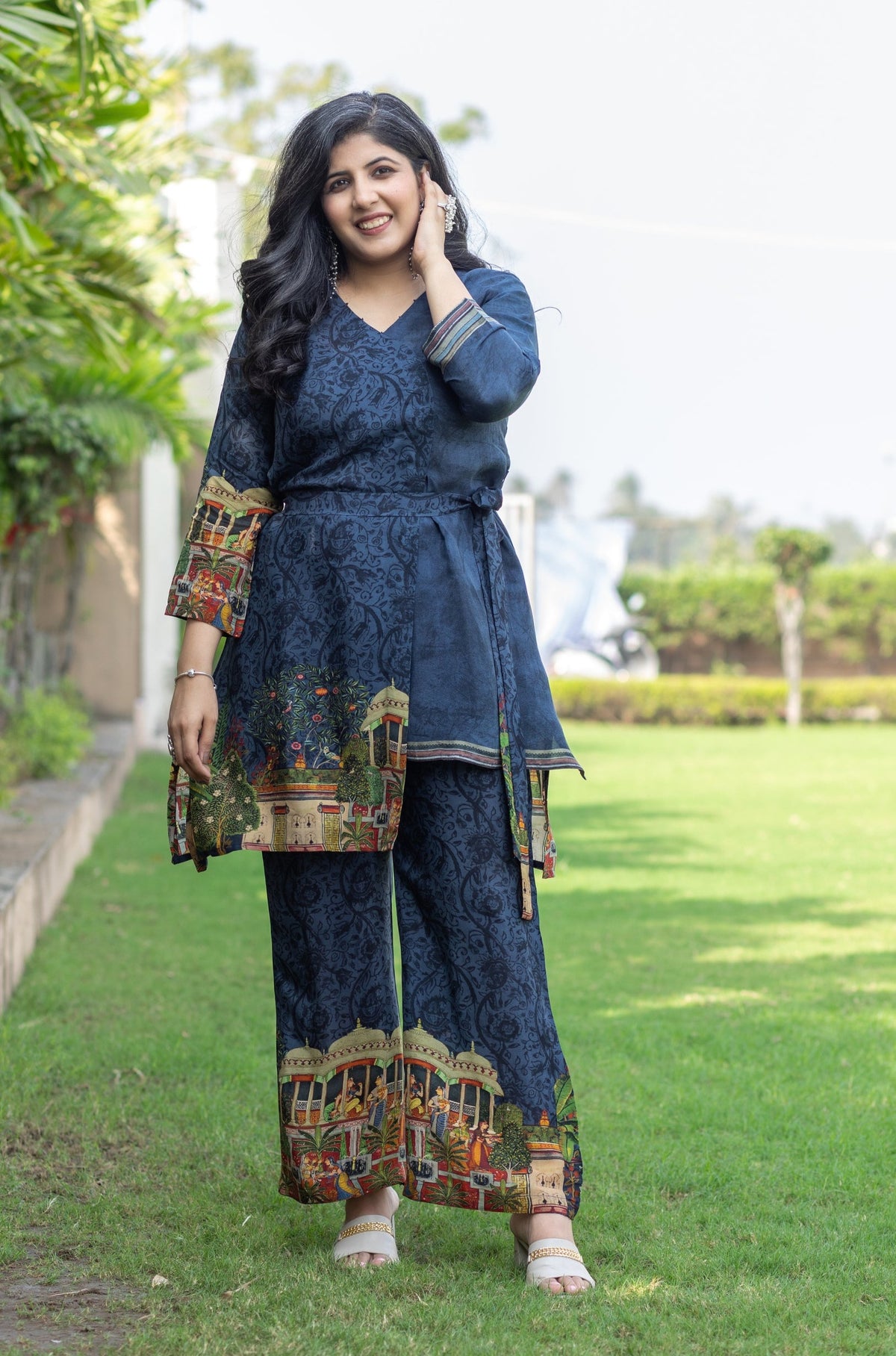 Nazia Blue Two-Sided Co-ord Set-Clothing-Ekana Label