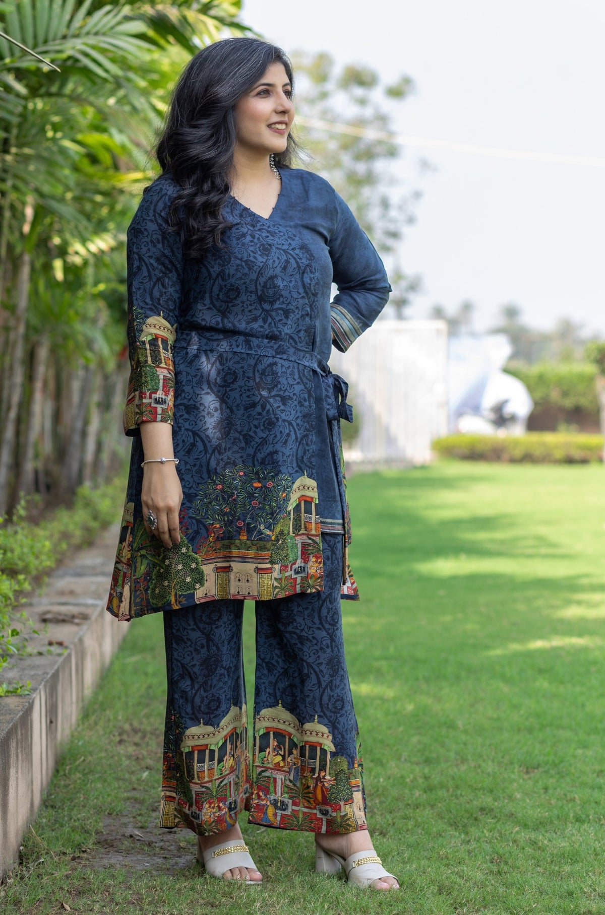 Nazia Blue Two-Sided Co-ord Set-Clothing-Ekana Label