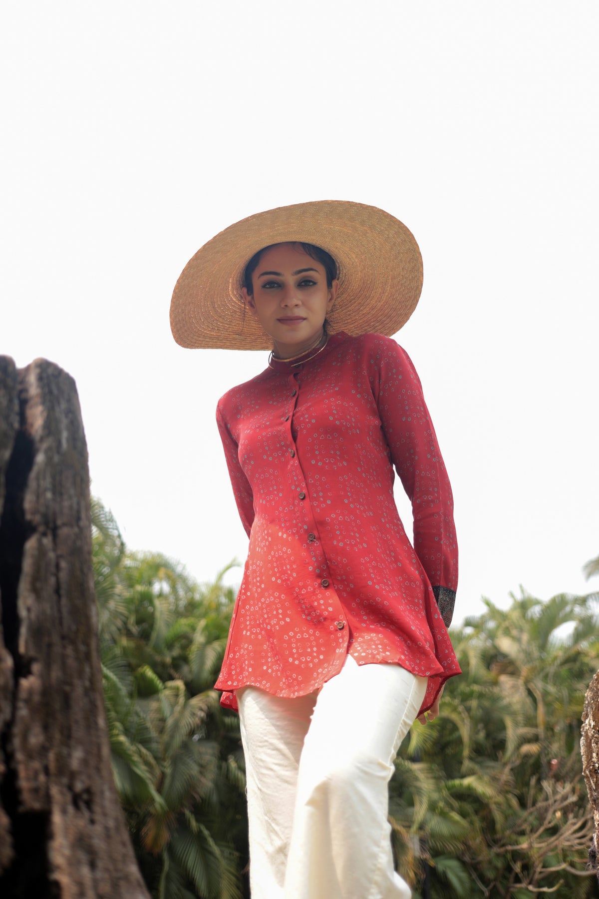 Bandhej Back Pattern With Bhagalpuri Pants-Western-Ekana Label