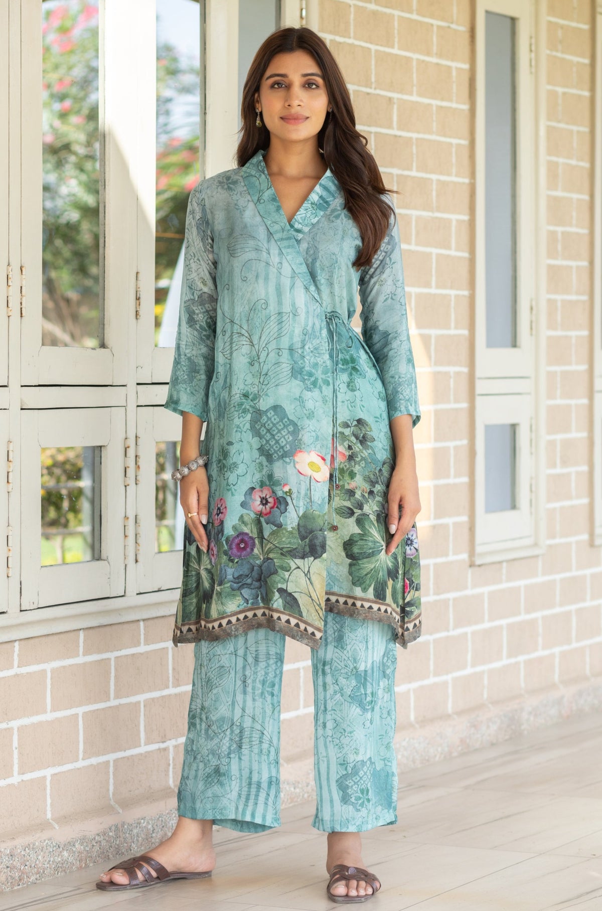 Anny Floral Angrakha Co-ord Set-Western-Ekana Label