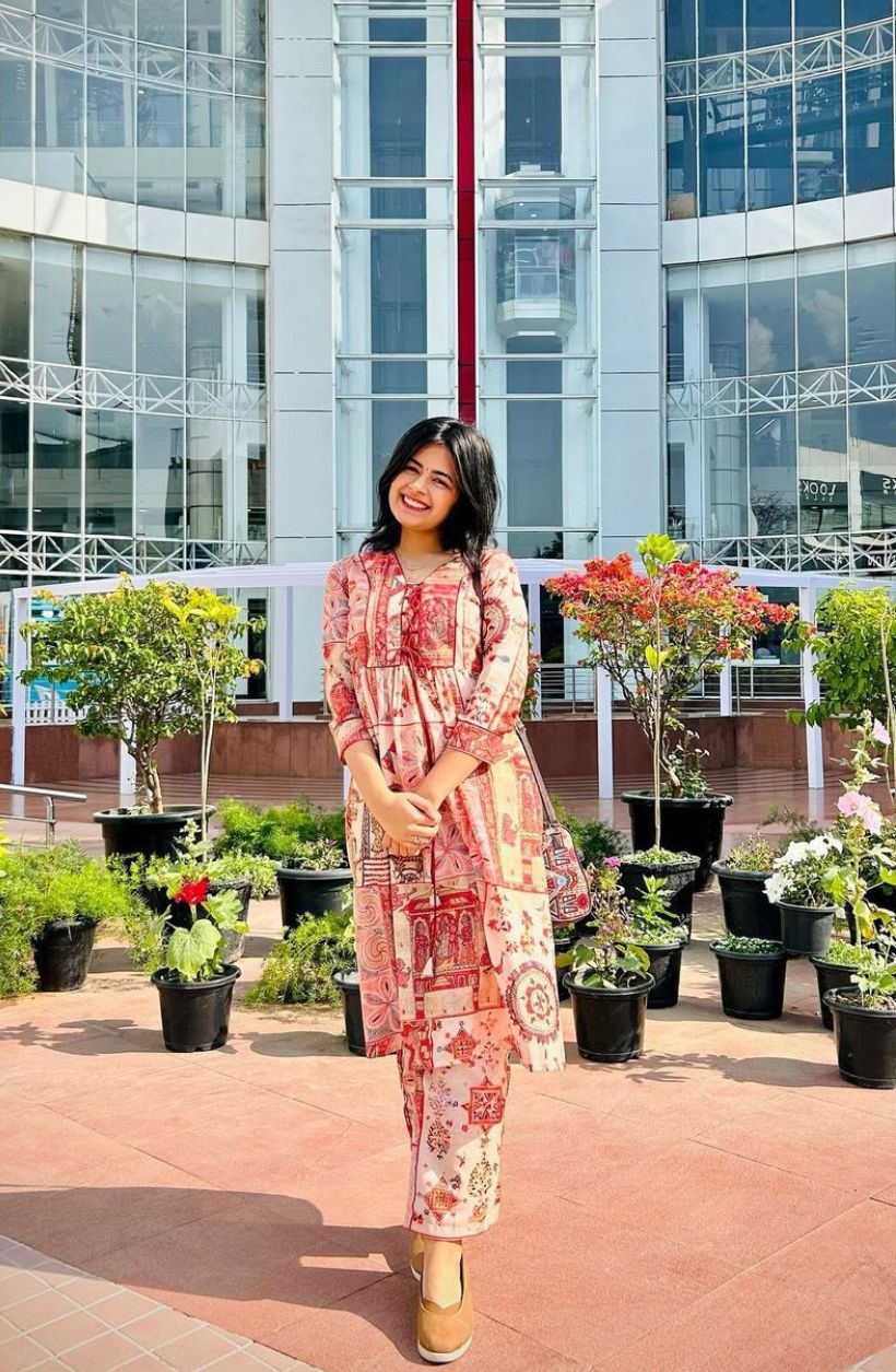 Ayesha Block Print Knot Kurta Set-Western-Ekana Label