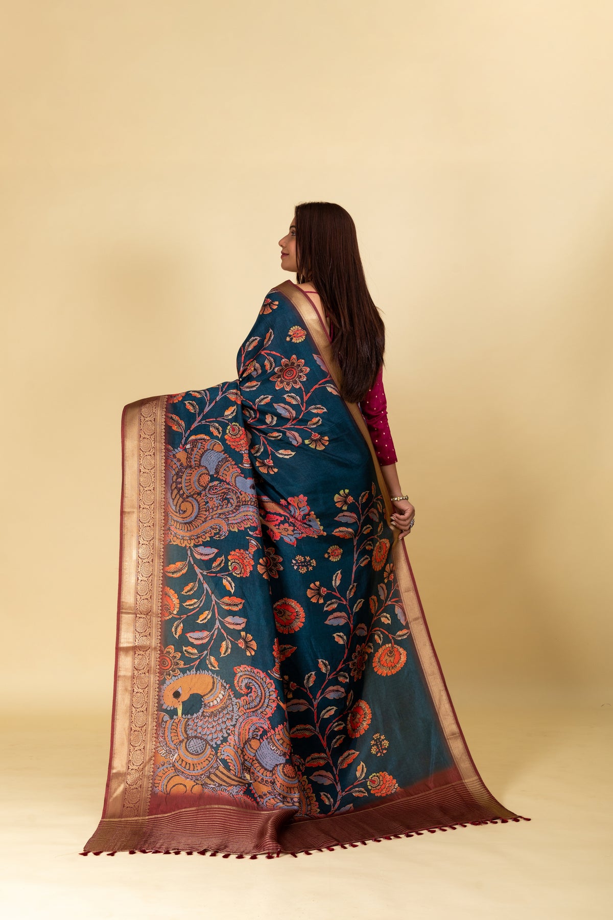 Amaira Kalamkari Saree-Saree-Ekana Label