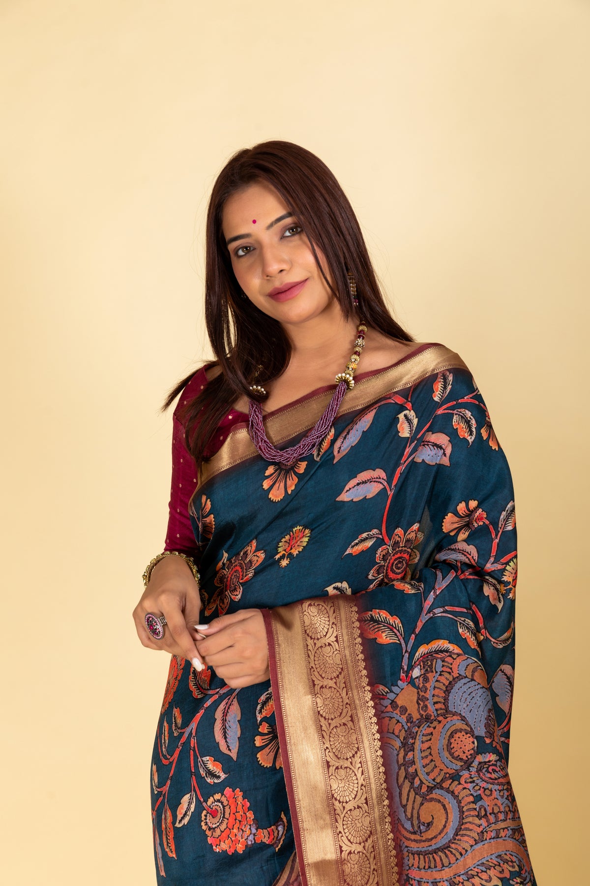 Amaira Kalamkari Saree-Saree-Ekana Label