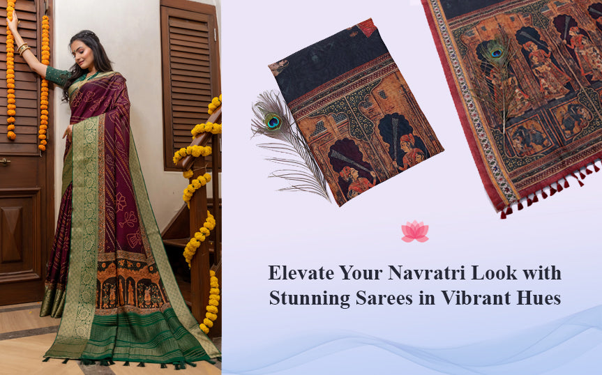 Elevate Your Navratri Look with Stunning Sarees in Vibrant Hues