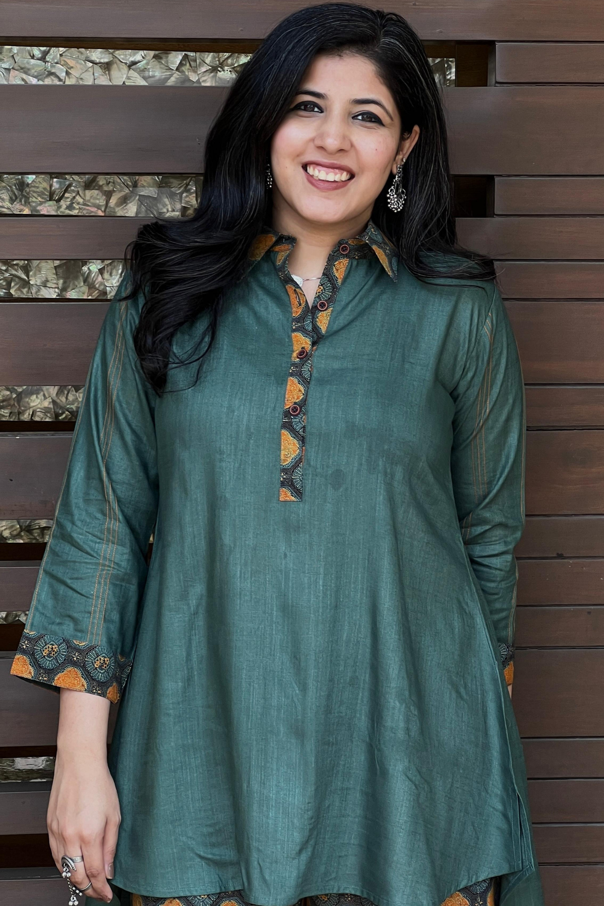 Verde Vista Ajrakh Print Set-Ekana Label