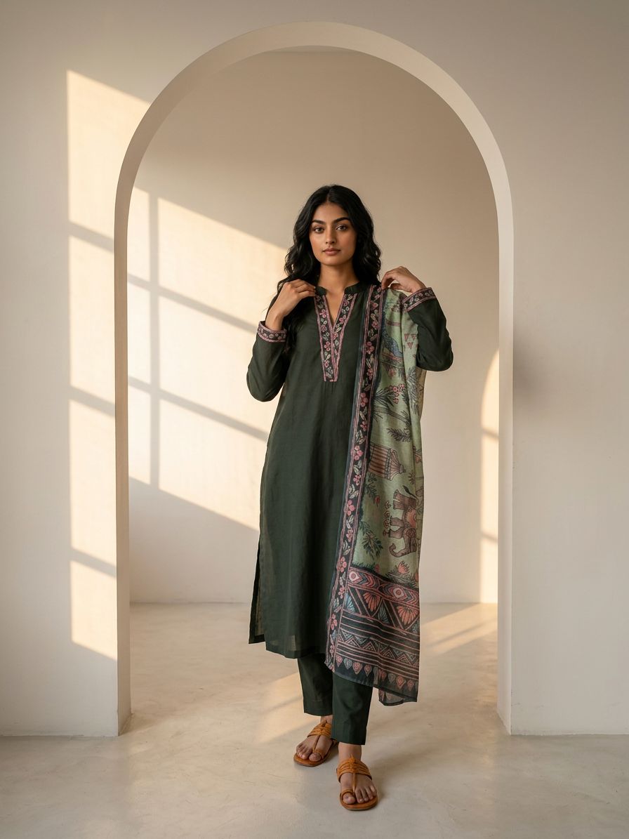 Daisy Charm Green Suit Set