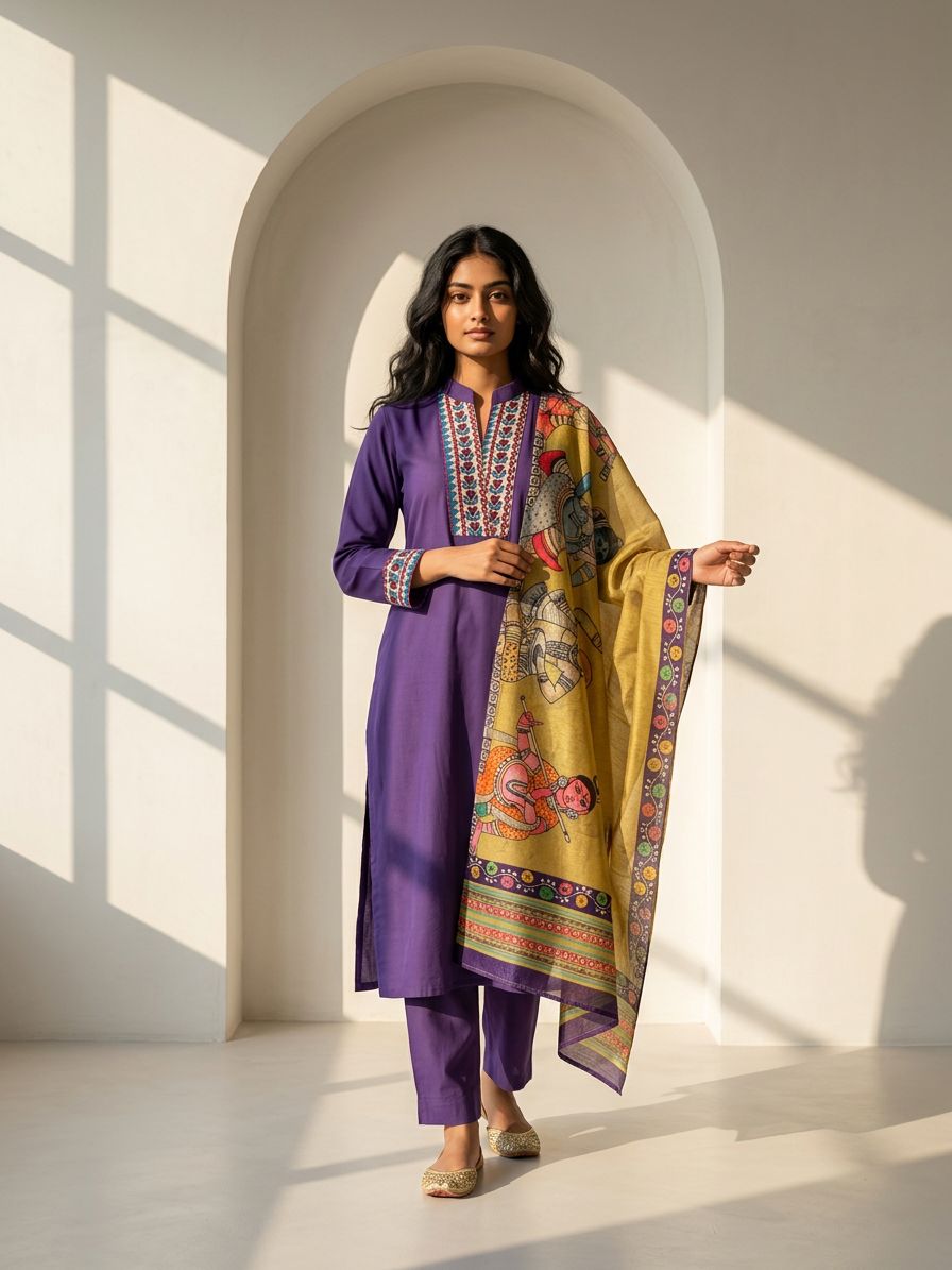 Purple Pankh Suit Set