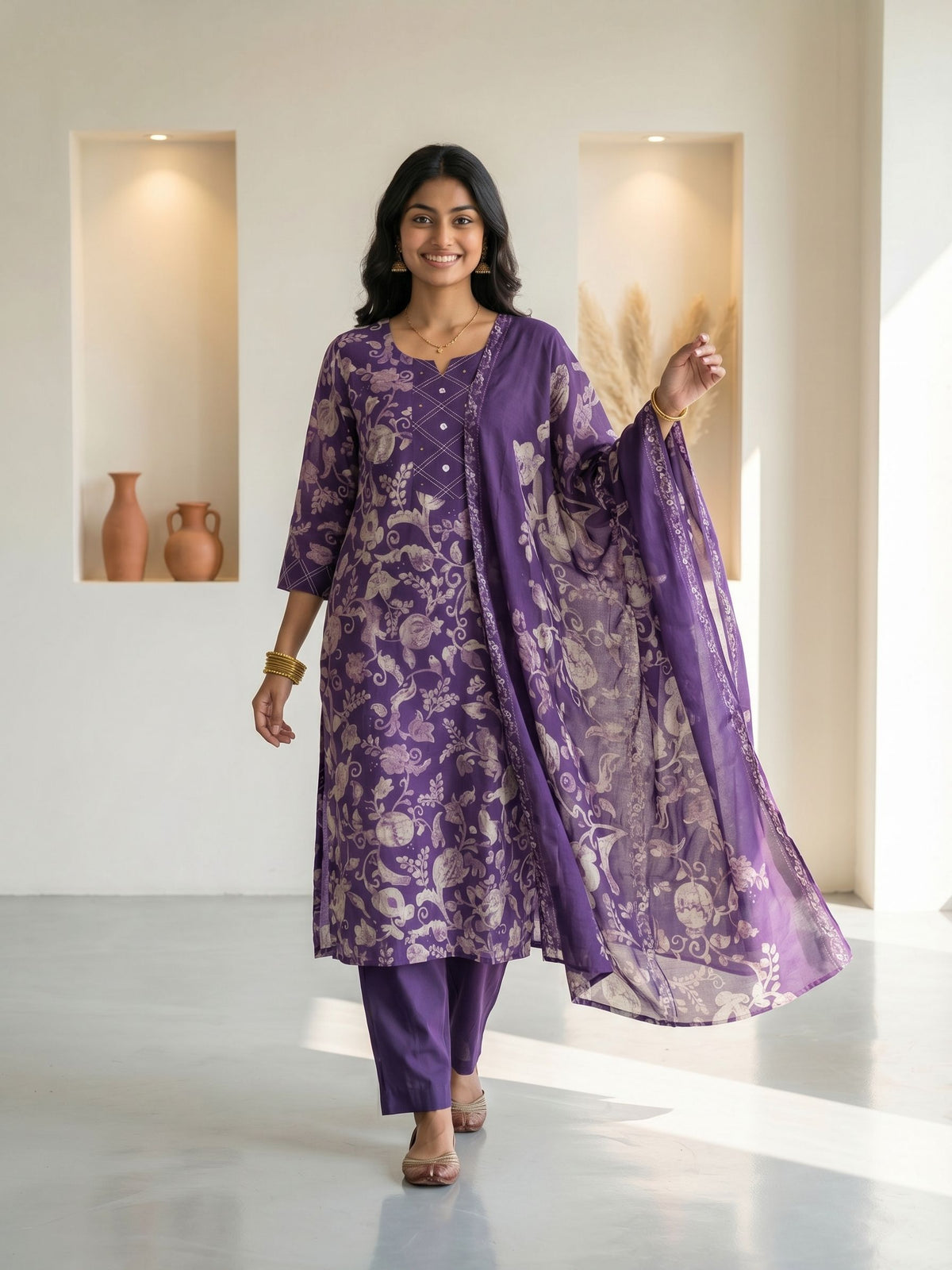 Zariya Purple Suit Set
