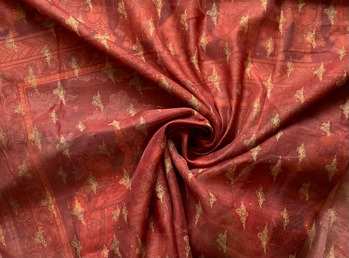 Beautiful Radha Krishna Kalamkari Saree-Saree-Ekana Label