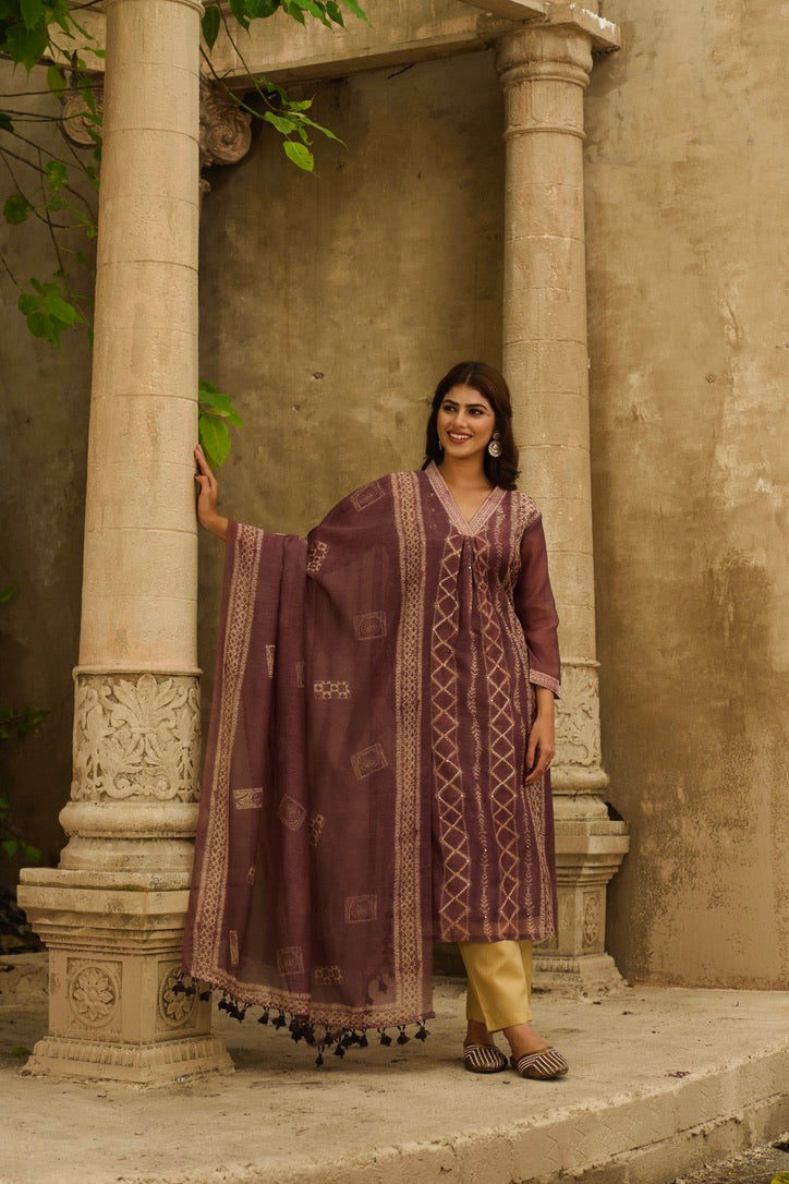 Neerja Chanderi Suit Set Sale