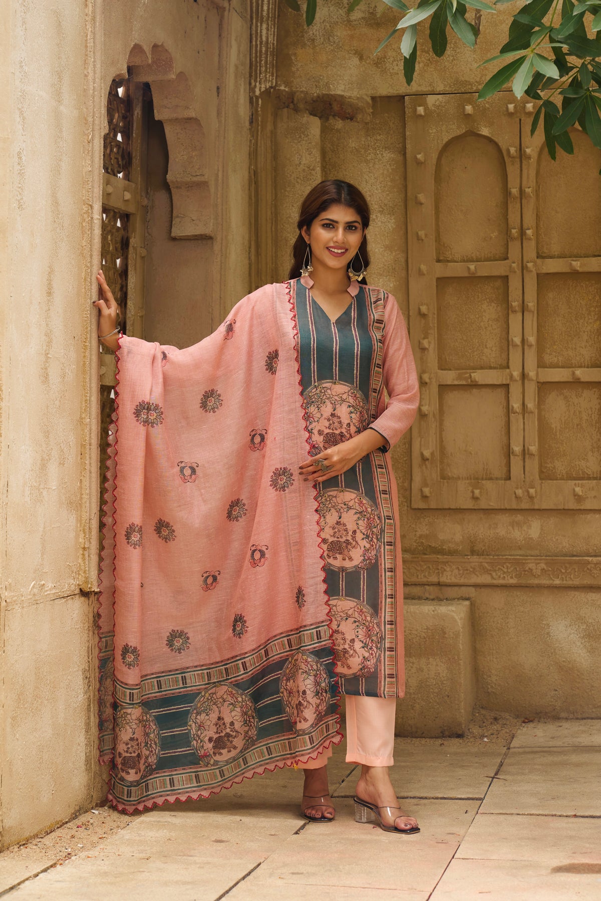 Pankhudi Pink Suit Set Sale