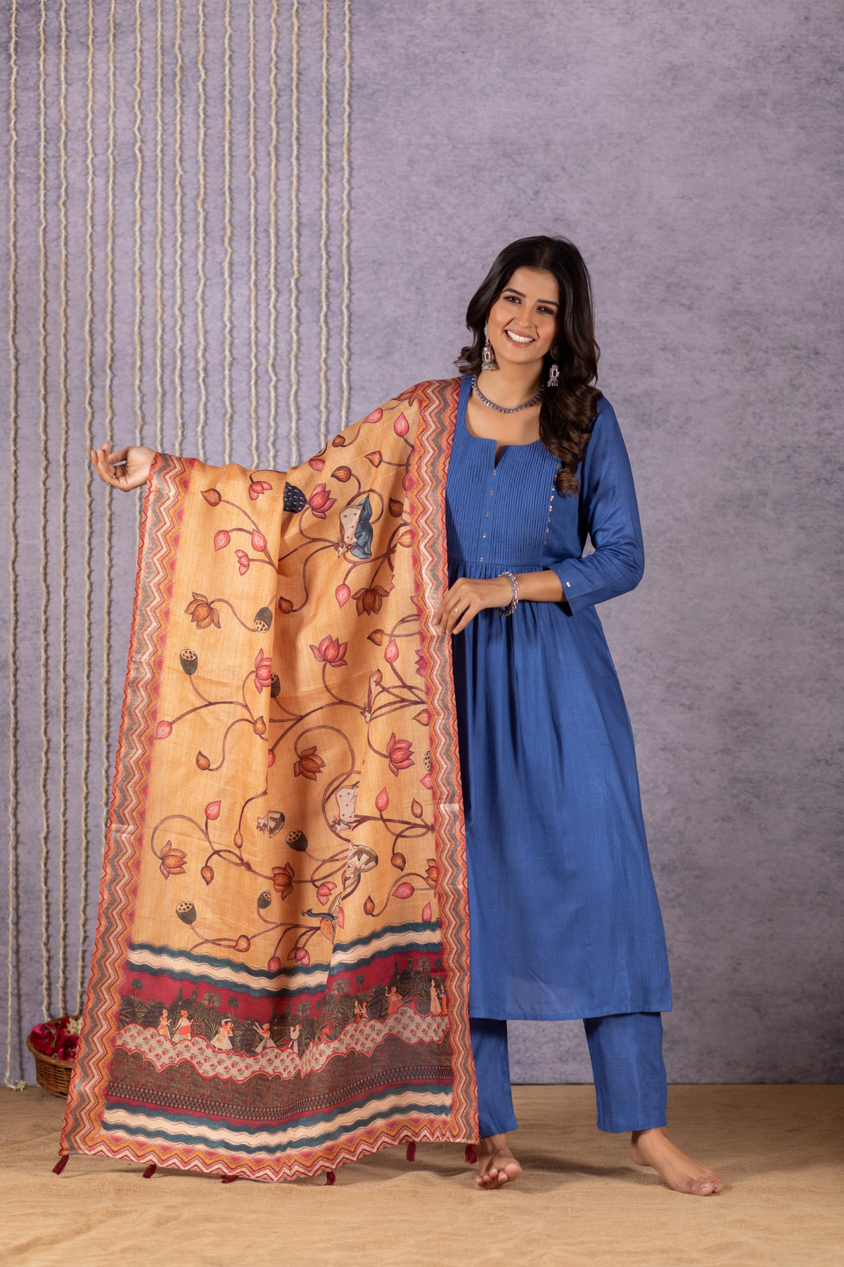 Dia Pichwai Dupatta-Dupatta-Ekana Label