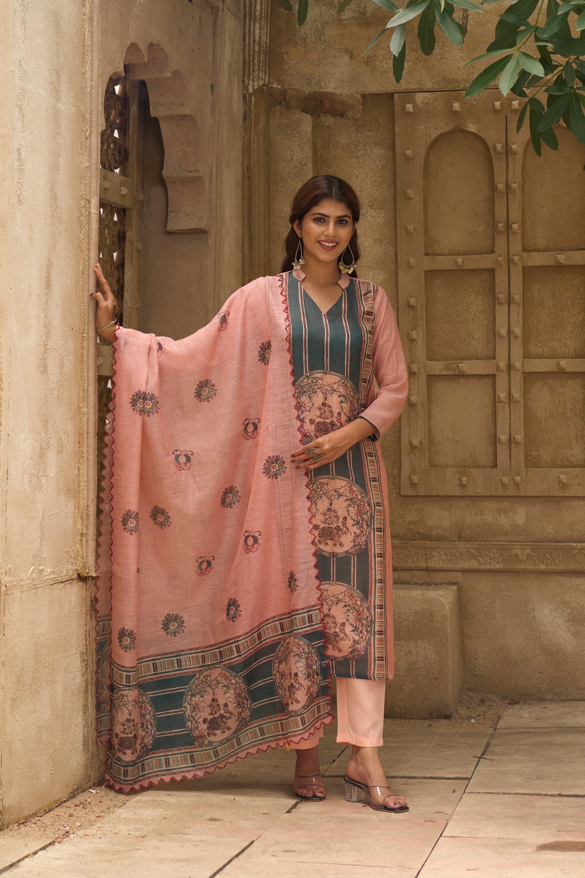 Pankhudi Pink Suit Set Sale