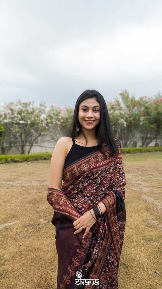 Black Beauty Patola Saree-Saree-Ekana Label