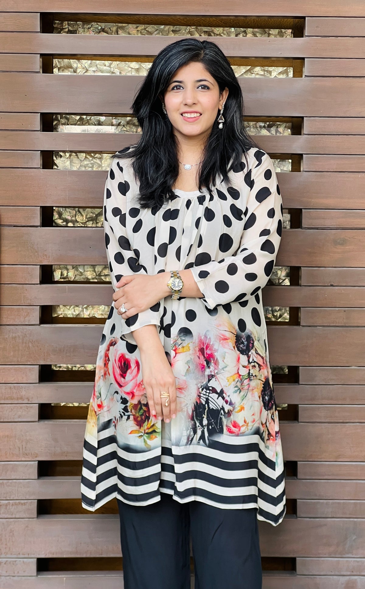 Polka Dots Floral Co-ord Set-Western-Ekana Label