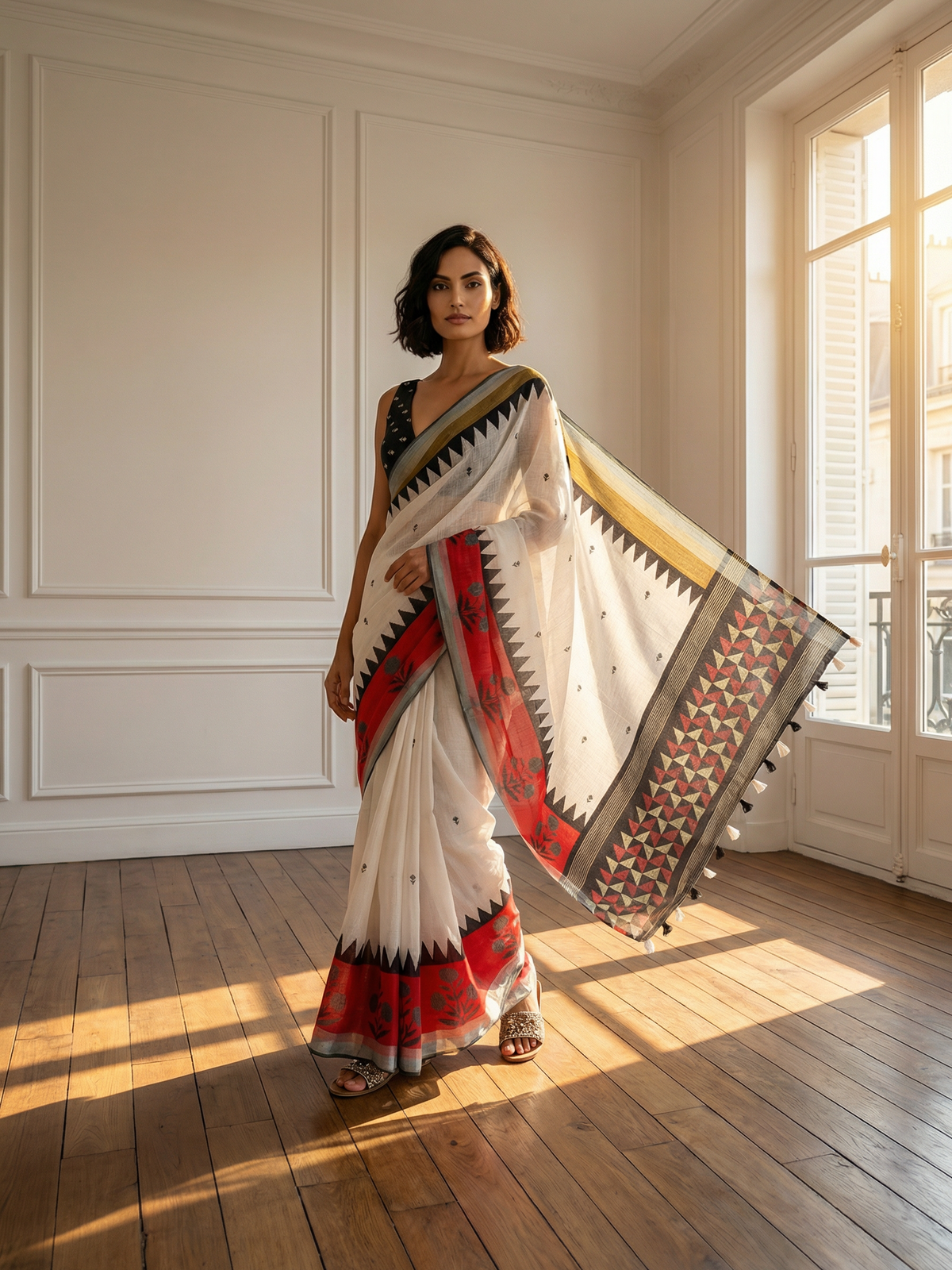 Maya White Saree