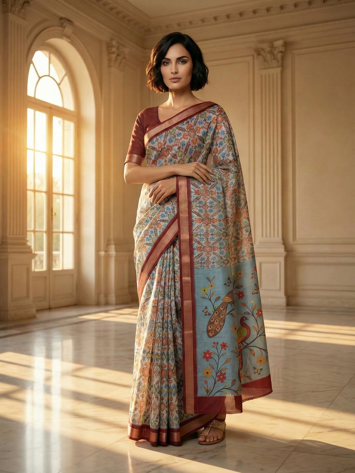 Sneha Peacock Saree