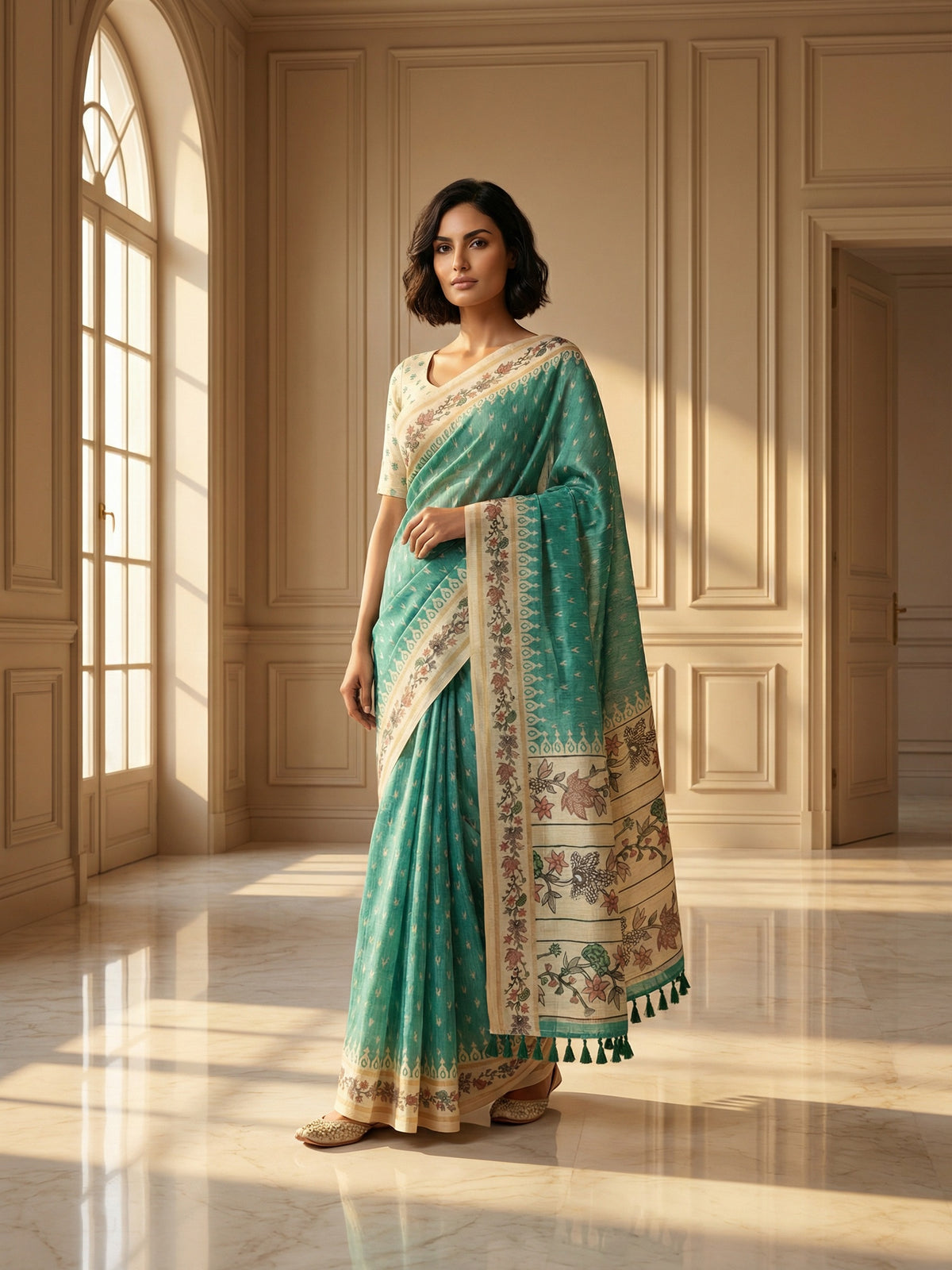 Ananya Green Saree