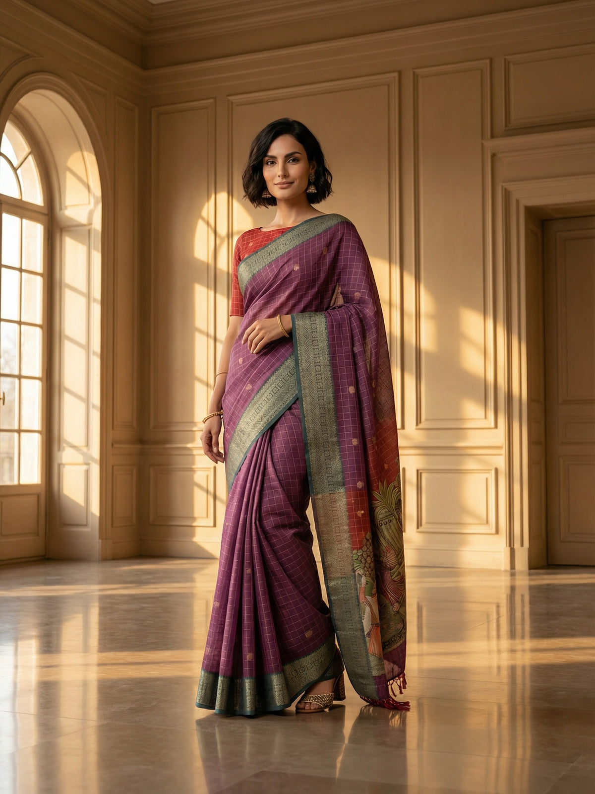 Maitri Purple Saree