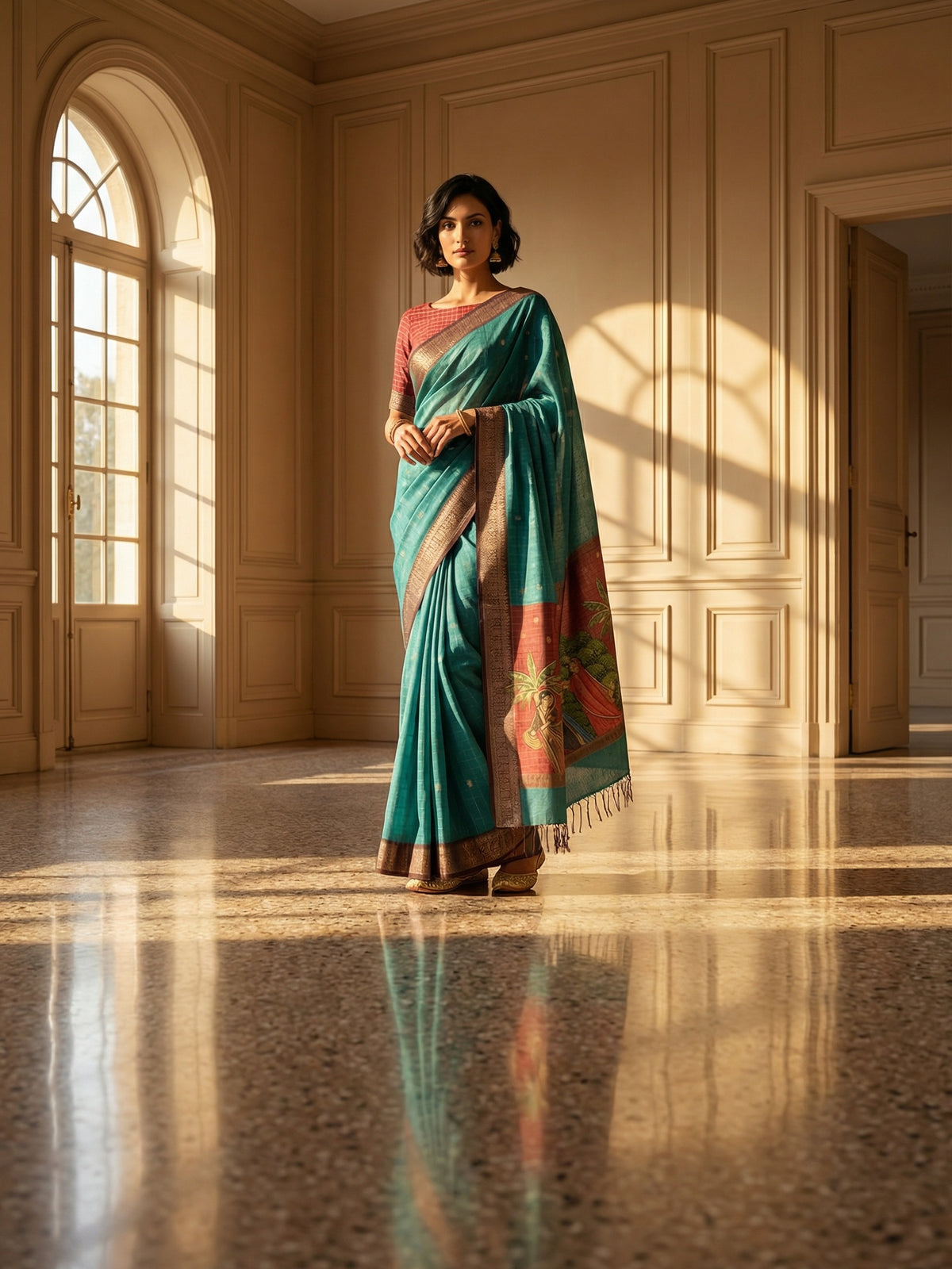 Zeel Blue Saree