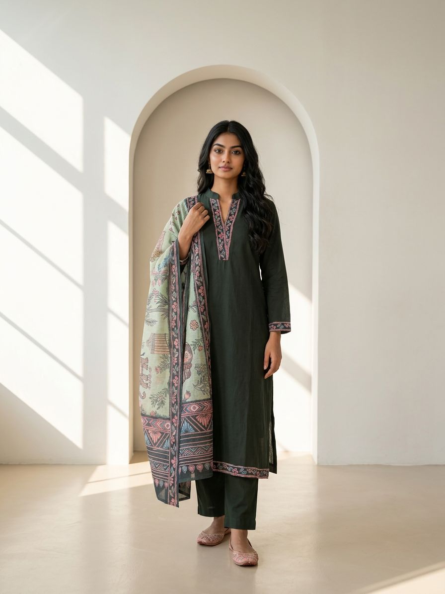 Daisy Charm Green Suit Set