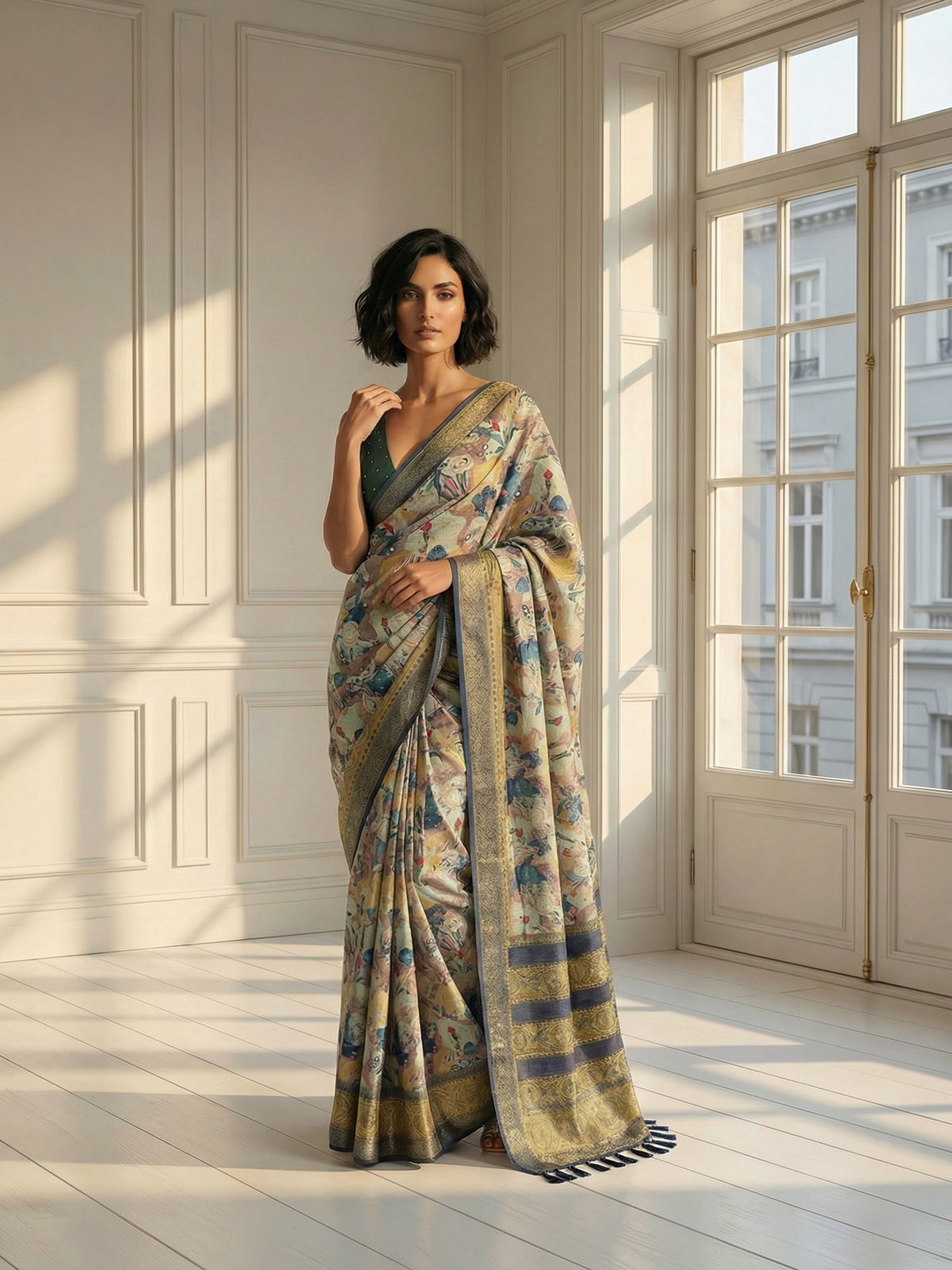 Palak Dola Silk Saree