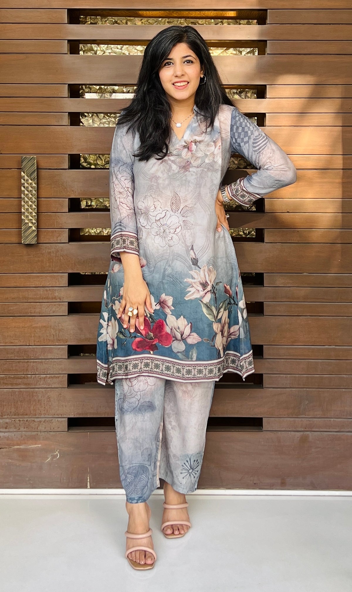 Aasmaani Floral Co-ord Set-Western-Ekana Label