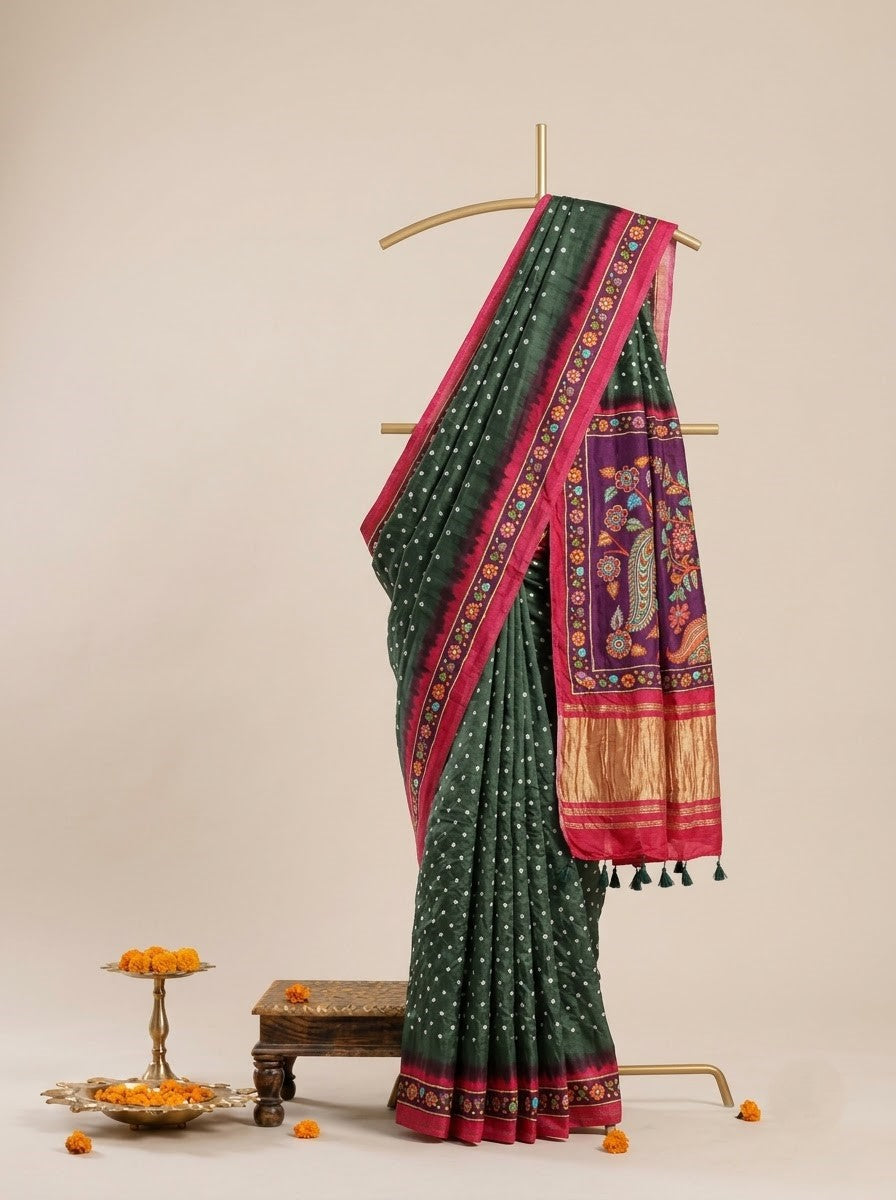 Mihika Pure Bandhani Saree