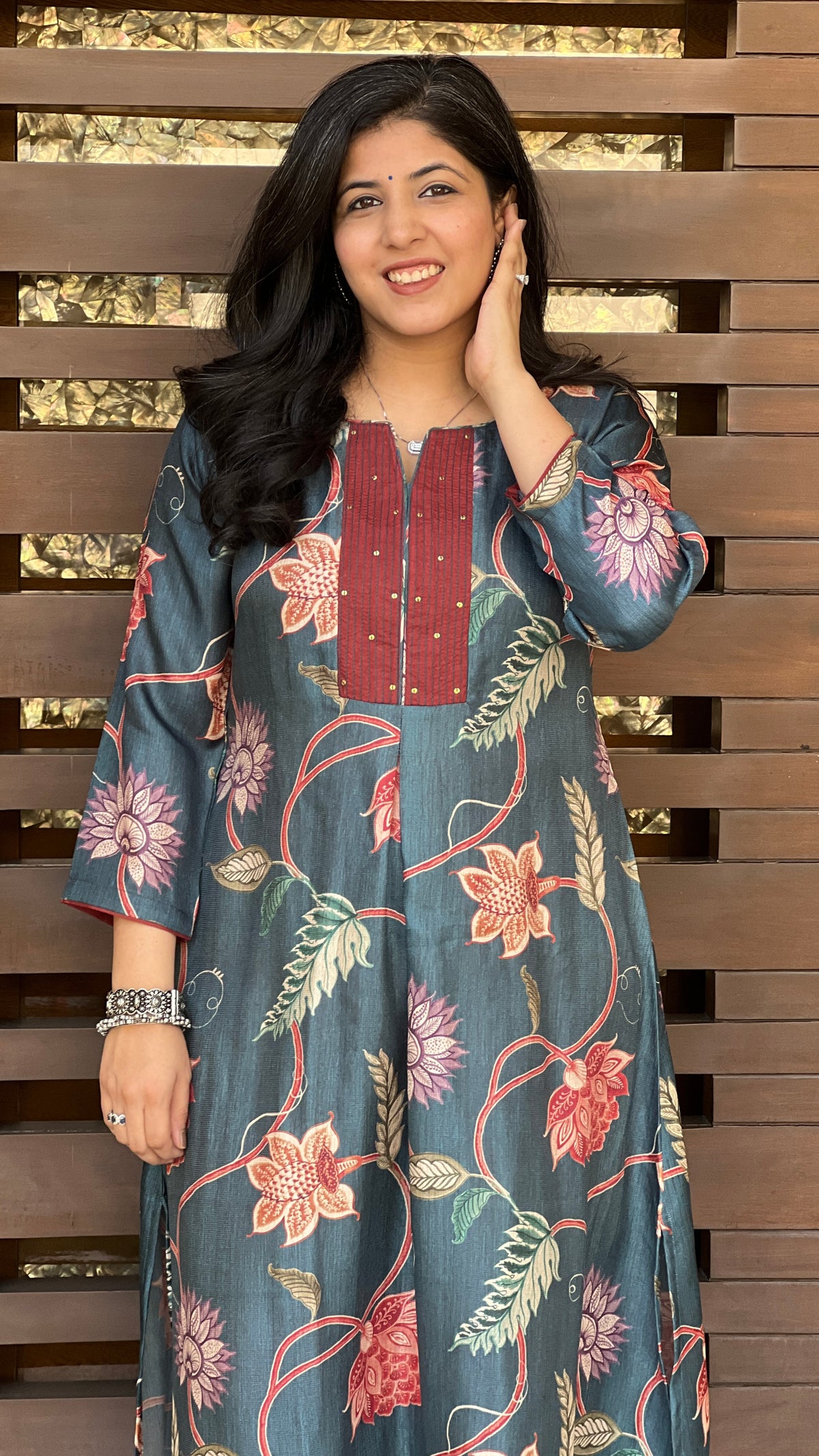 Vintage Blossom Kurta Set-Suit Set-Ekana Label