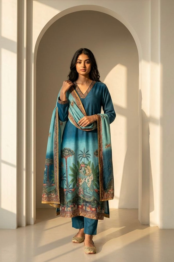 Blue Vatika Suit Set