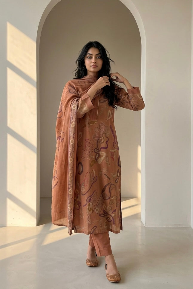 Peach Canvas Suit Set