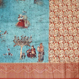 Navya Pichwai Blue Mughal Botanica Saree