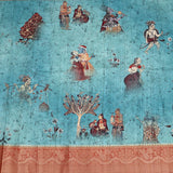 Navya Pichwai Blue Mughal Botanica Saree