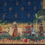 Vrishti Midnight Blue Mughal Blossom Sari