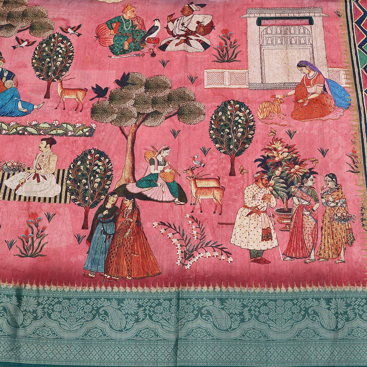Edha Pink Pichwai Saree-Saree-Ekana Label