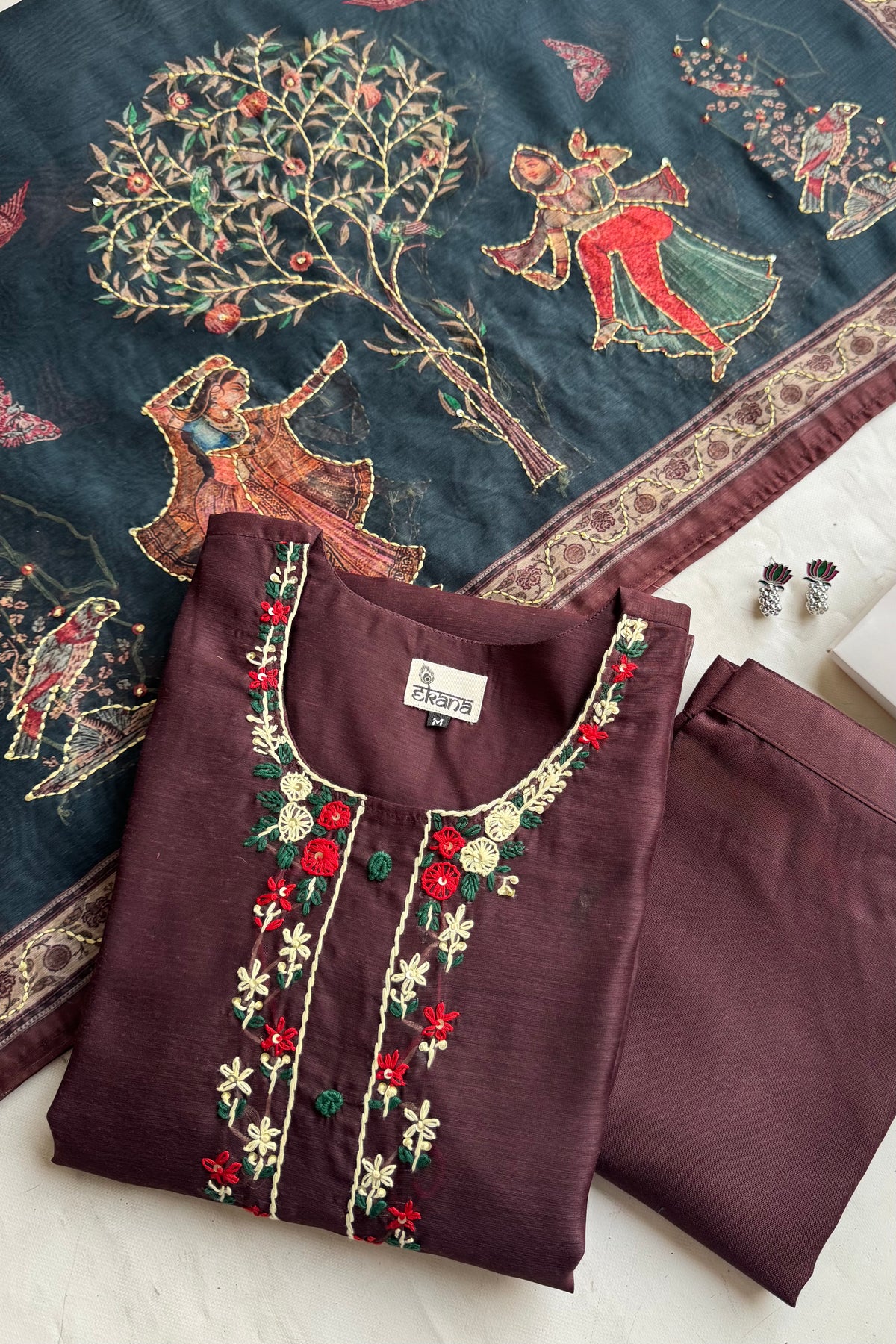 Aashka Brown Handwork Suit Set