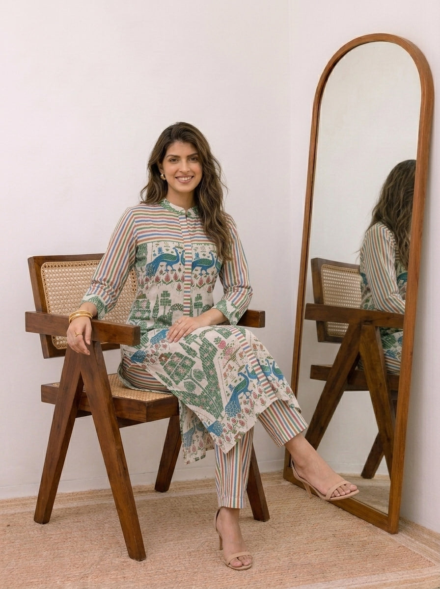 Stripe Switch Kurta Set