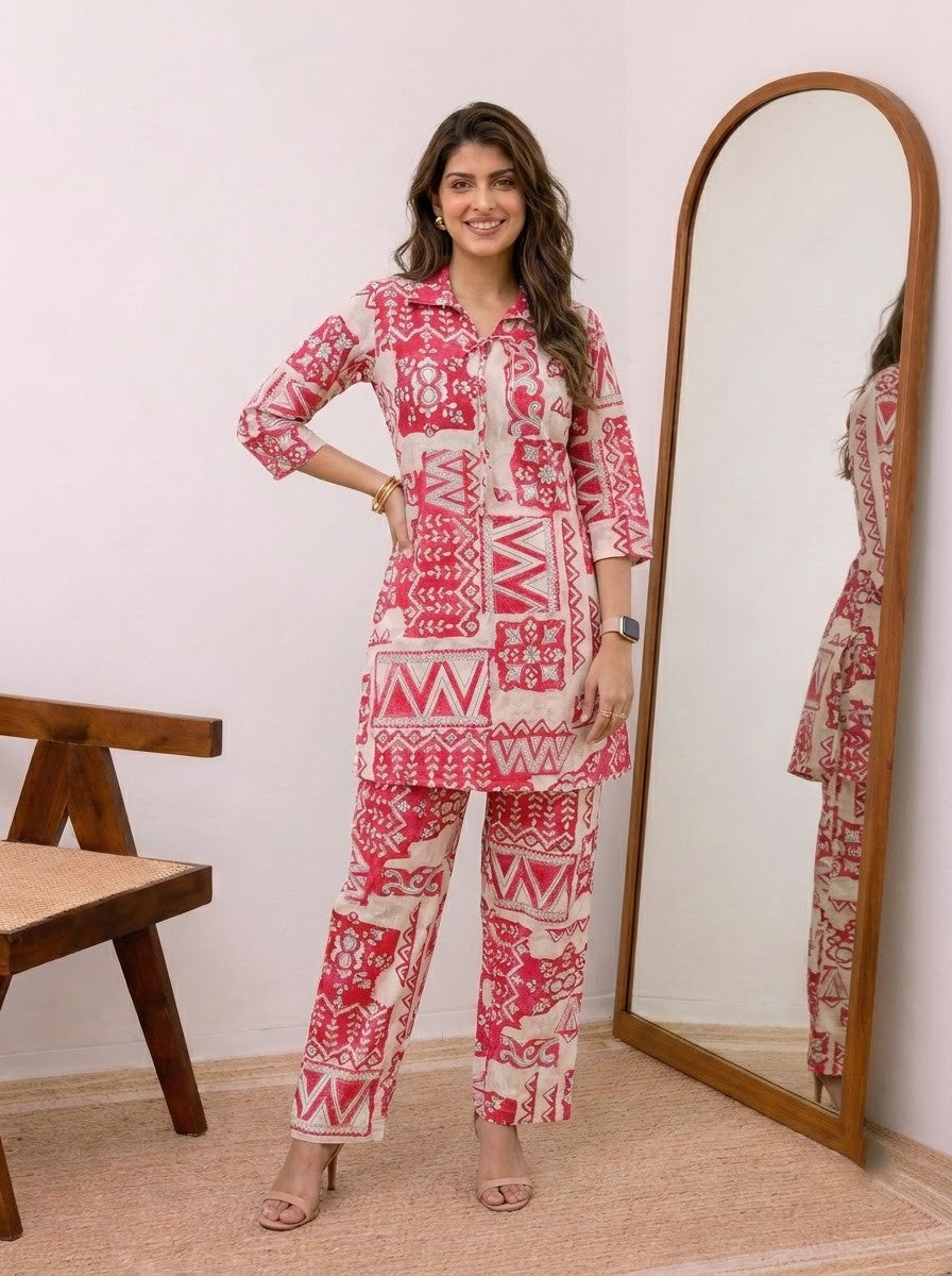 Gulabi Jharokha Co-ord Set