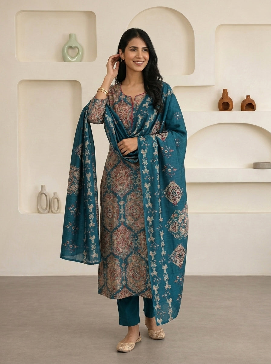 Tanvi Teal Suit Set