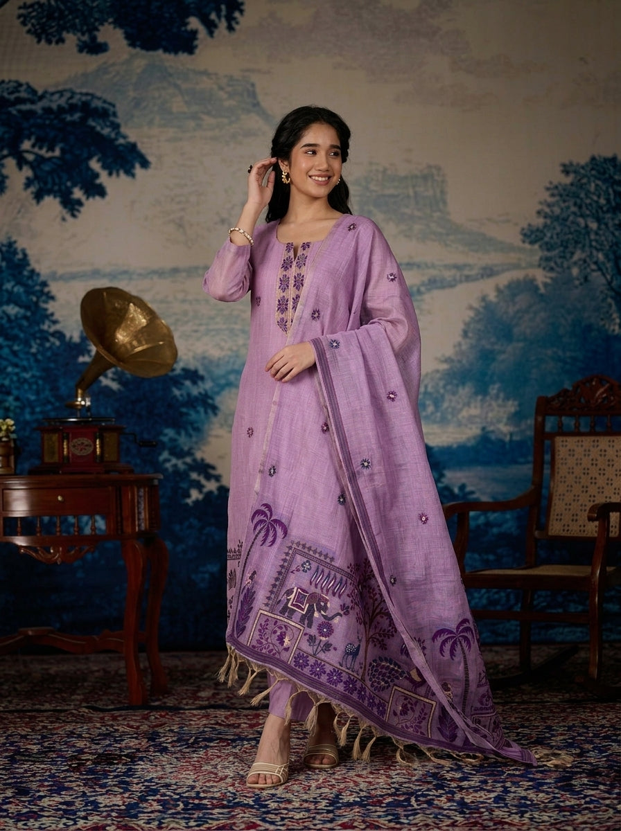 Purvi Purple Suit Set