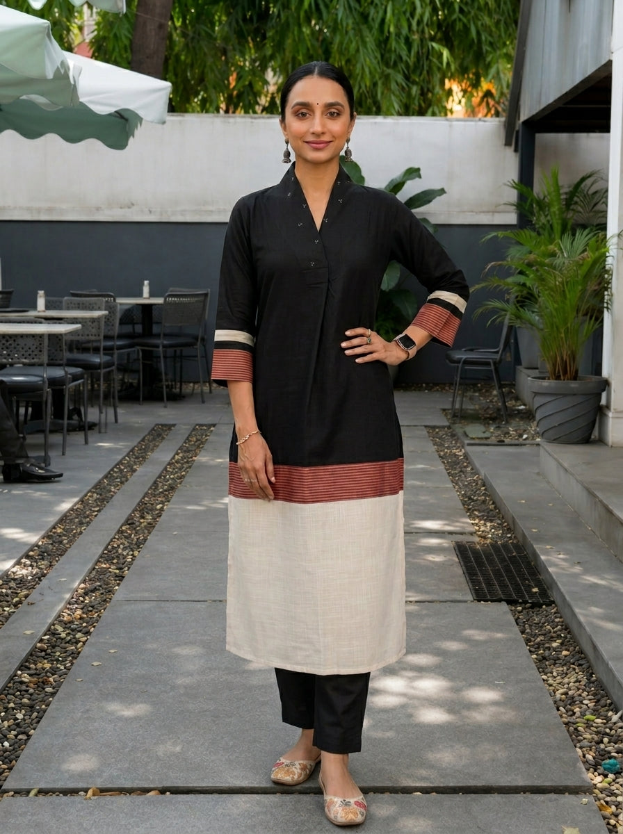 Block Drama Kurta Set