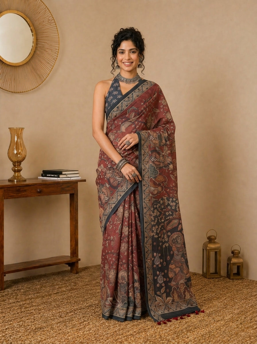 Viraasat Kalamkari Saree