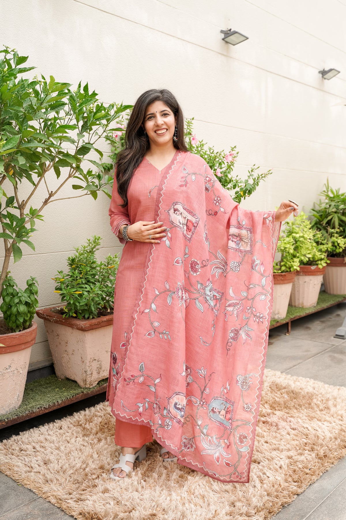 Pretty Peachy Handwork Suit Set