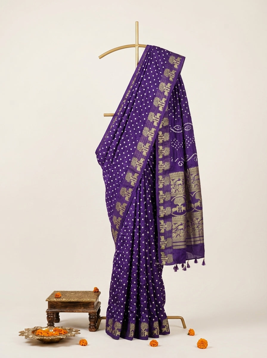 Rajnandini Pure Bandhani Saree