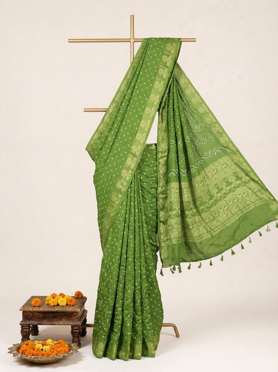 Pallavika Pure Bandhani Saree